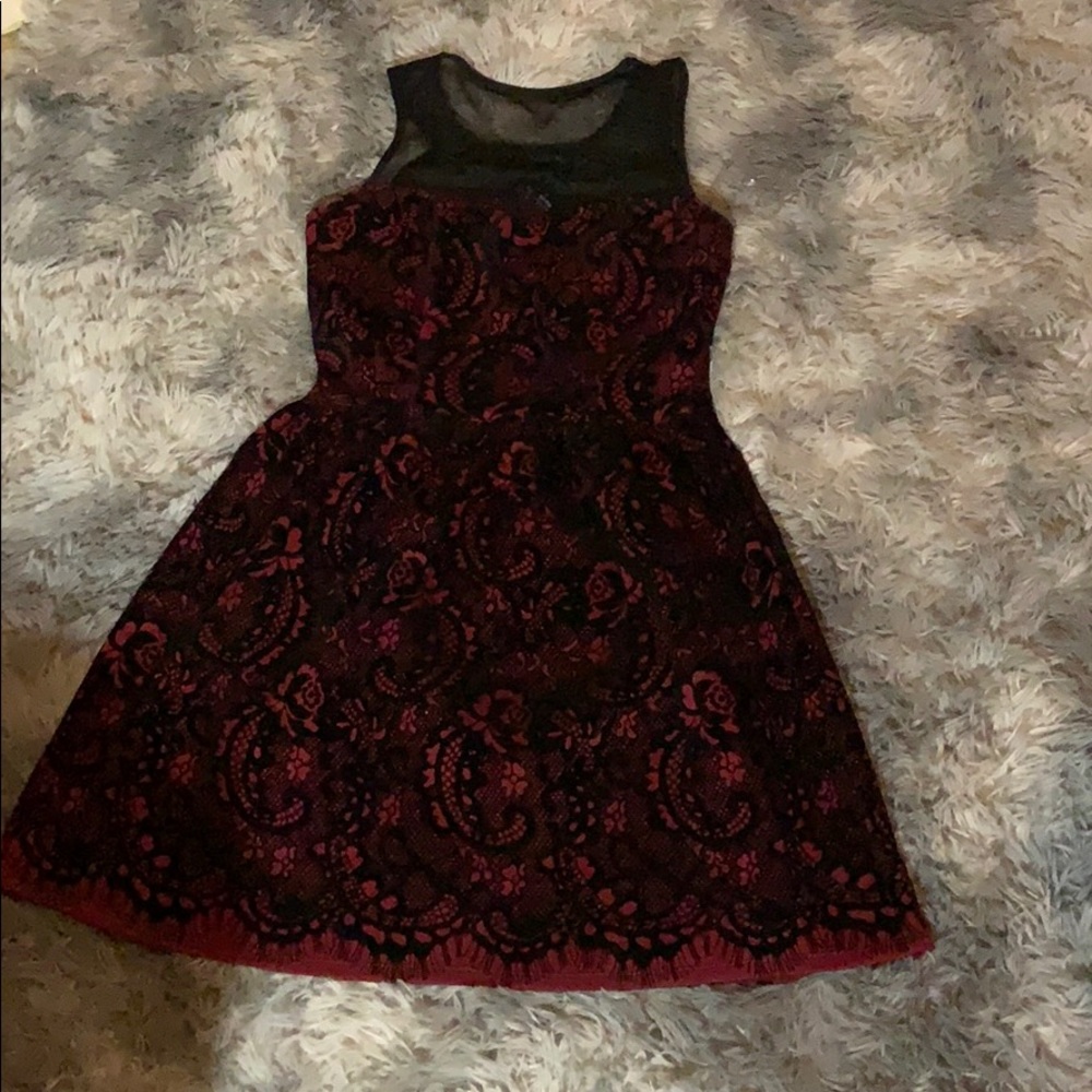 Maroon flower design dress